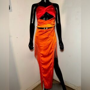 SHEIN Vibrant Orange Dress